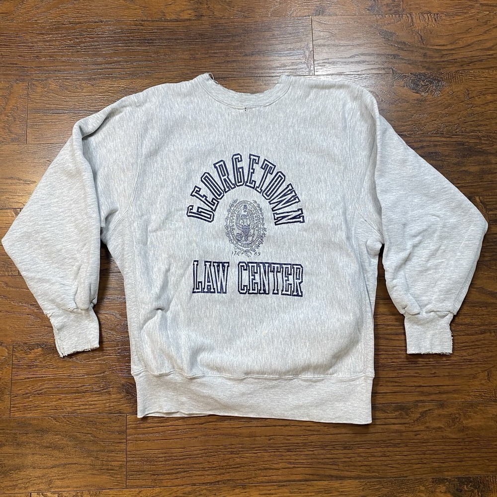 Vintage MVP Corp Georgetown Law Center Pro Weave Sweatshirt XL Gray USA Made